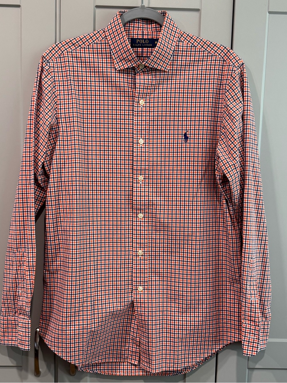 Ralph Lauren Navy & Red Check Long-Sleeve Dress Shirt